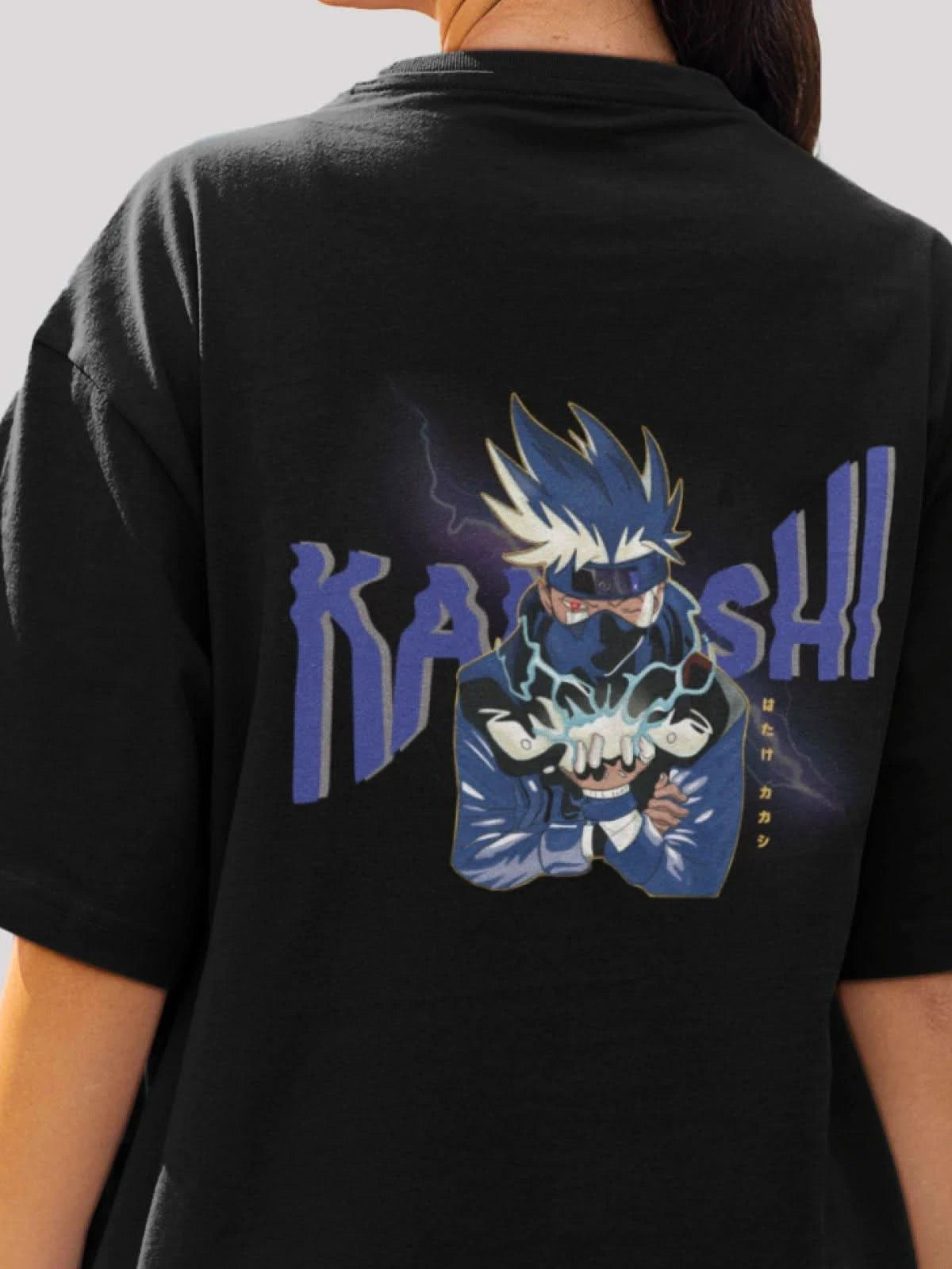 Kakashi Anime Unisex Oversize T-shirt-Black